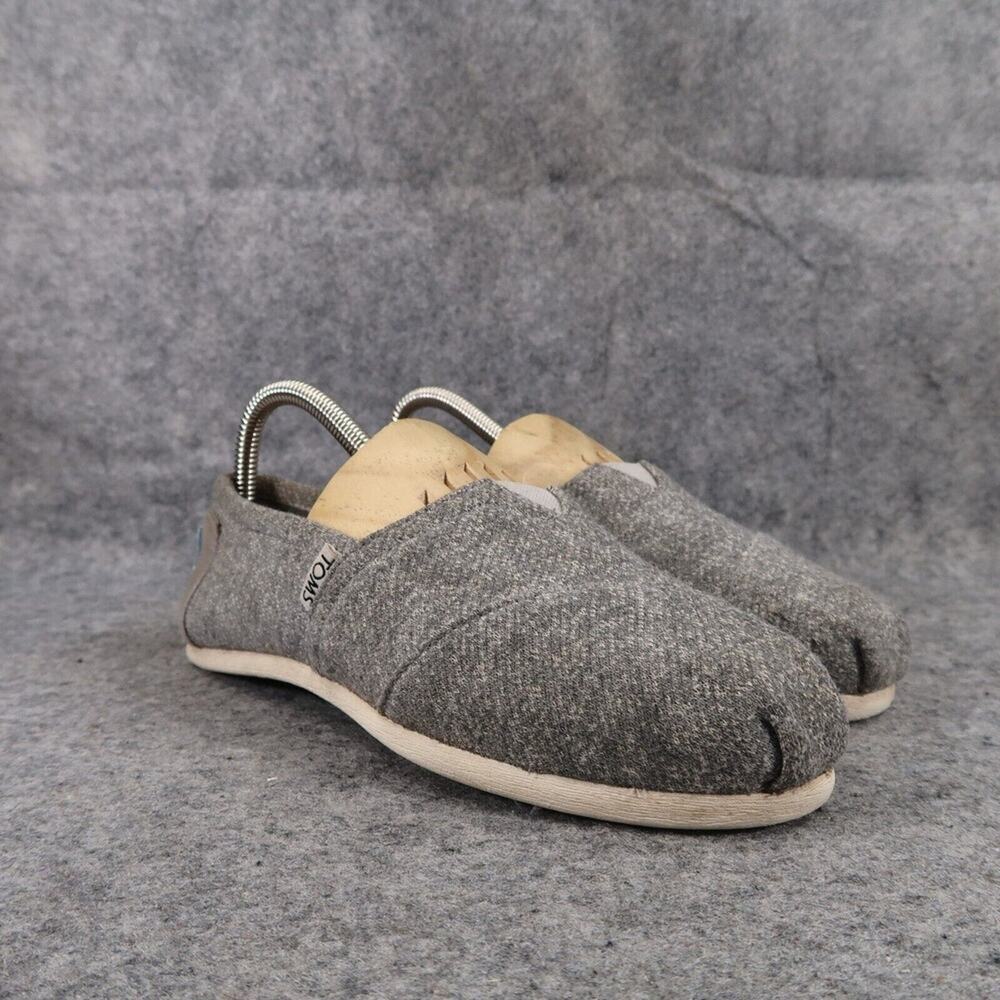 Toms Shoes Womens 7 Flats Slip On Loafer Casual Grey Alpargatas Comfort Classic